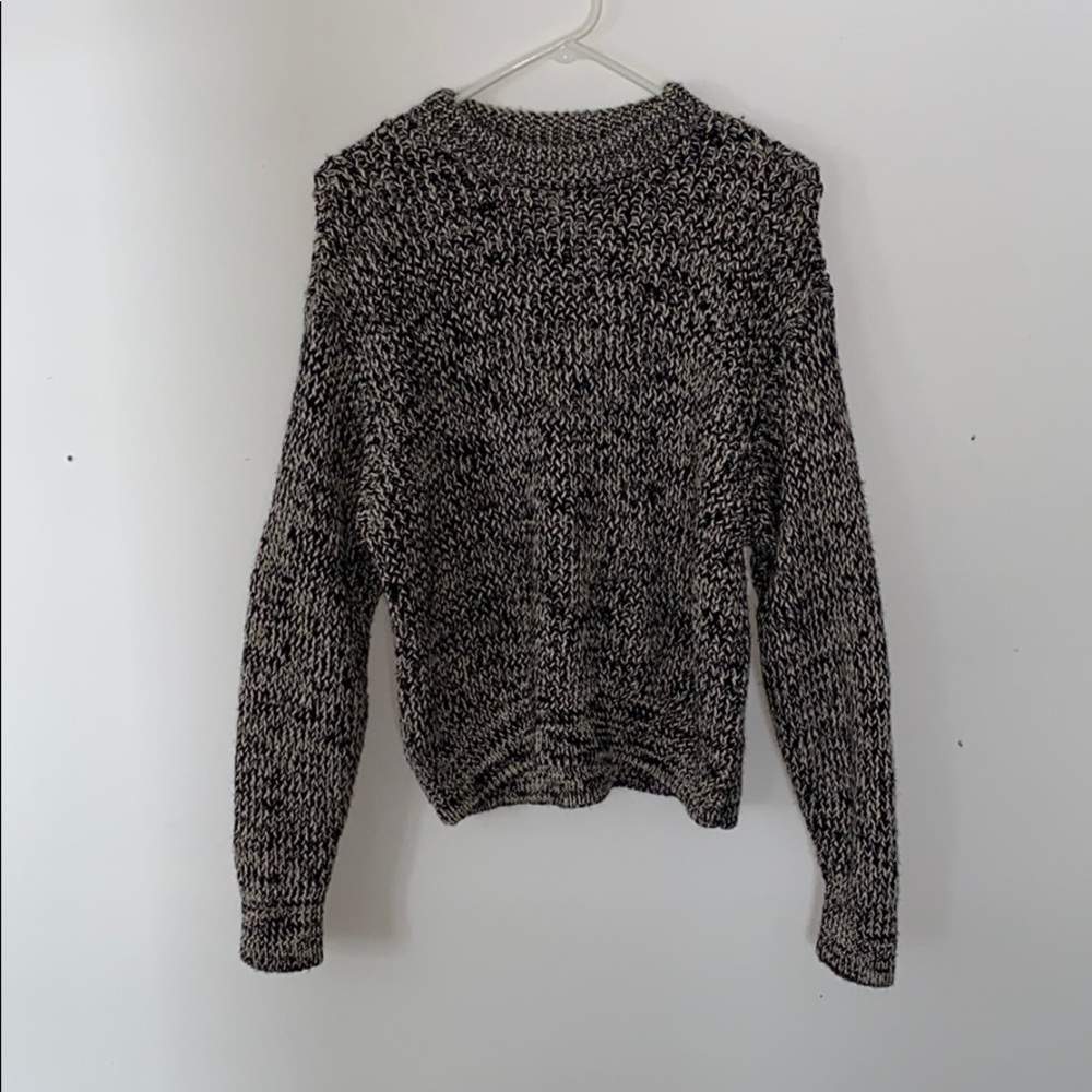 Black and White Crew Neck Sweater